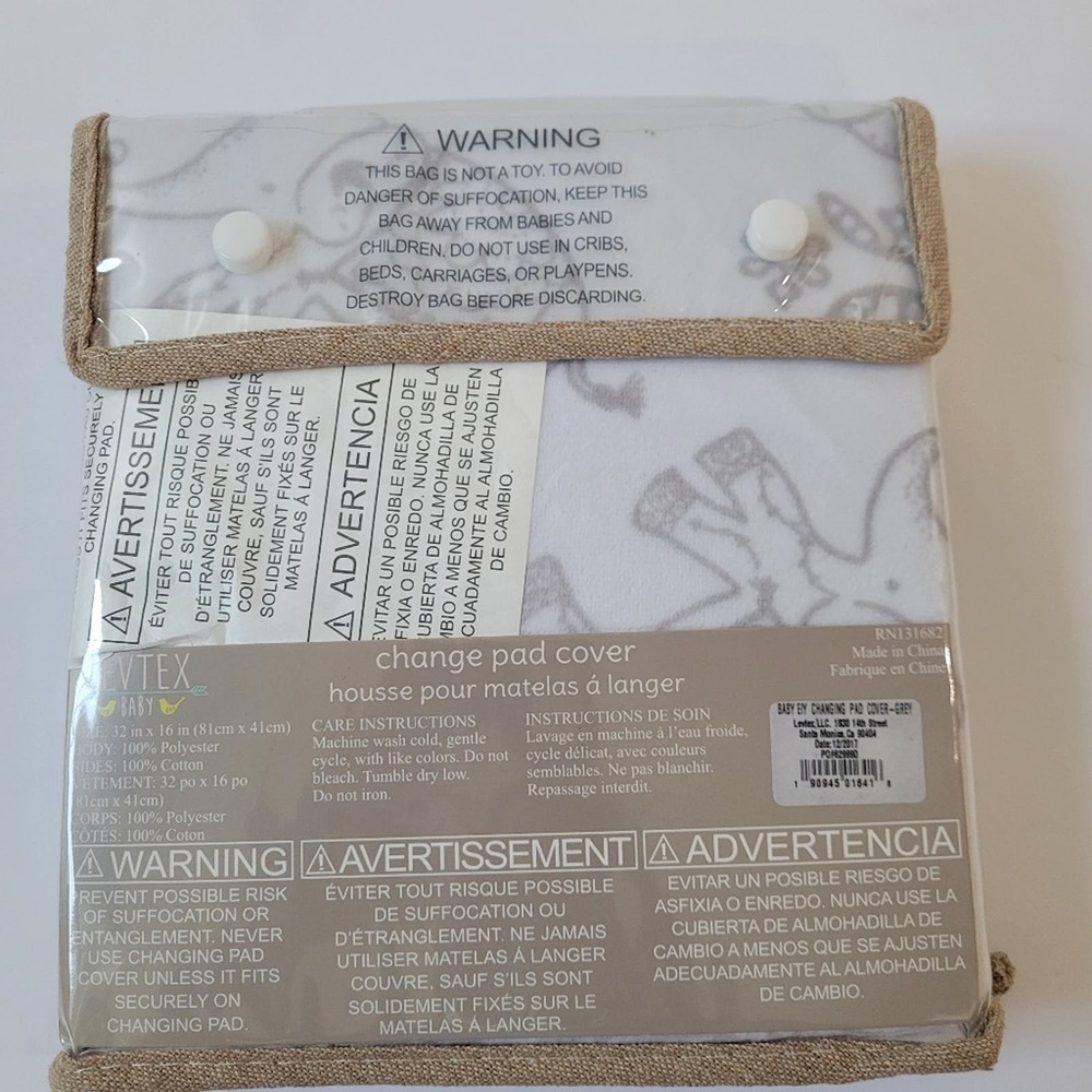 Levtex Baby Ely Changing Pad Cover / Elephant / Nursery NWT - Picture 3 of 6